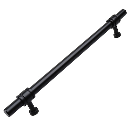 Gliderite Hardware 7-5/8 in. Center to Center Matte Black Barrel Ring Bar Pull - 4340-192-MB 4340-192-MB-1